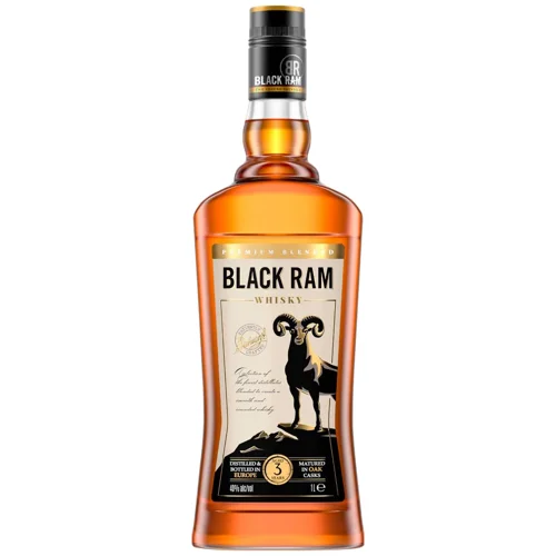 Віскі Black Ram 40% 1л + склянка 200мл