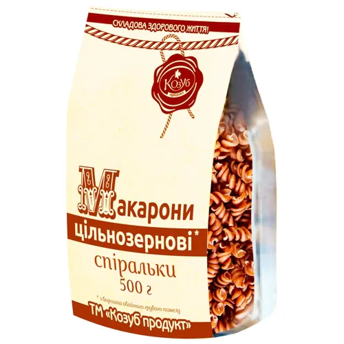 Макарони спіральки Козуб продукт цільнозернові 500г
