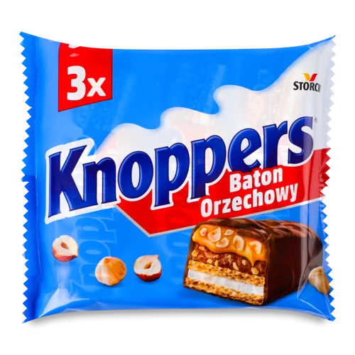 Вафельний Батончик З Лісовим Горіхом Knoppers, в/ґ, 120г