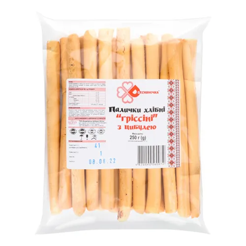 Палички хлібні з цибулею Гріссіні Десняночка м/у 250г