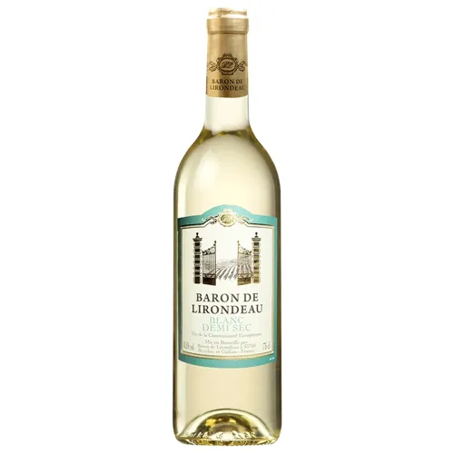 Вино Baron de Lirondeau біле напівсухе 11%, 0,75л