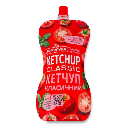 Кетчуп Пастеризований Класичний Pripravka, в/ґ, 250г