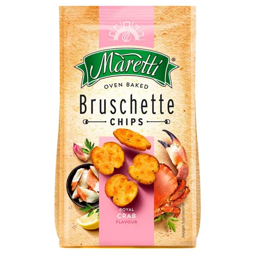 Хлібні брускети Maretti зі смаком краба 140г
