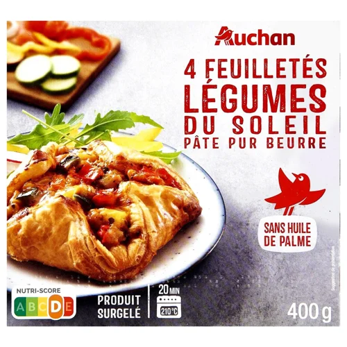 Виріб з листкового тіста Auchan з овочами заморожений 400 г