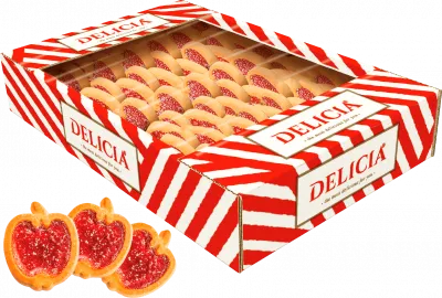 Сдобное печенье Делиция Райські яблочки со вкусом вишні 400г