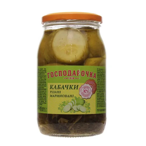 Кабачки мариновані різані Господарочка с/б 855г