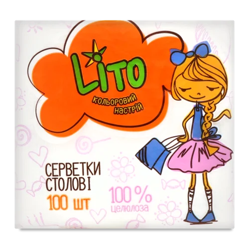 Столові Серветки Літо 100шт 1-шарові Білі, в/с