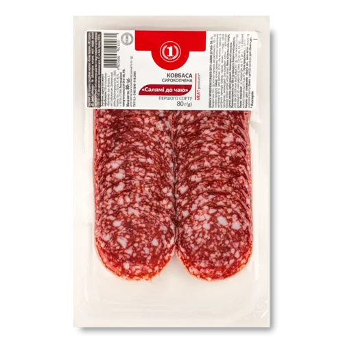 Ковбаса Салямі Вищого Ґатунку, ТМ '1', с/к, в/у, 80г