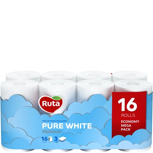 Туалетний папір Ruta Pure White 2-шаровий 16шт
