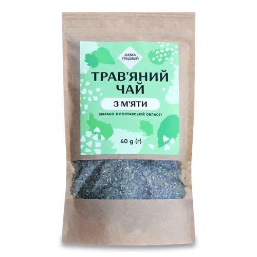 Чай Трав'яний З М'яти, Вищого Ґатунку, Картонна Упаковка, 40г
