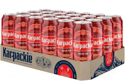 Упаковка пива Karpackie Mocne світле фільтроване 6.8% 0.5л х 24 шт