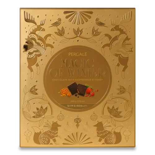 Шоколад Чорний Pergale, Магія Зими З Малиною-Медом, в/ґ, 100г