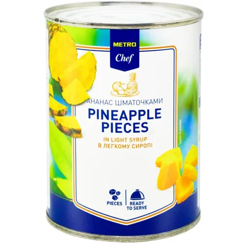 Ананас Metro Chef шматочками в сиропі 560г