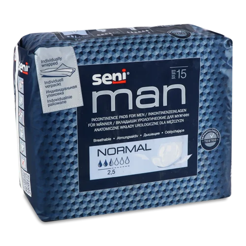 Урологічні Прокладки Чоловічі Normal Man Seni, Вищого ґатунку, 15 шт