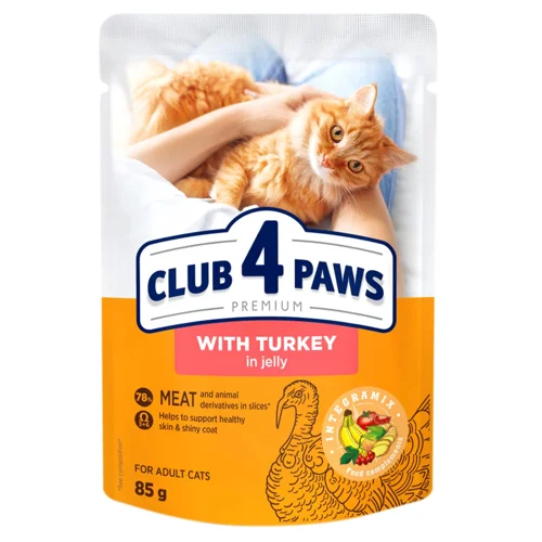Корм вологий Club 4 Paws Premium з індичкою для котів 85г