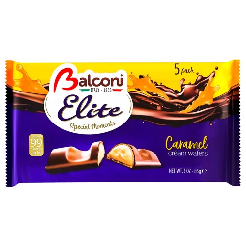 Батончики вафельні Balconi з карамельним кремом 86г
