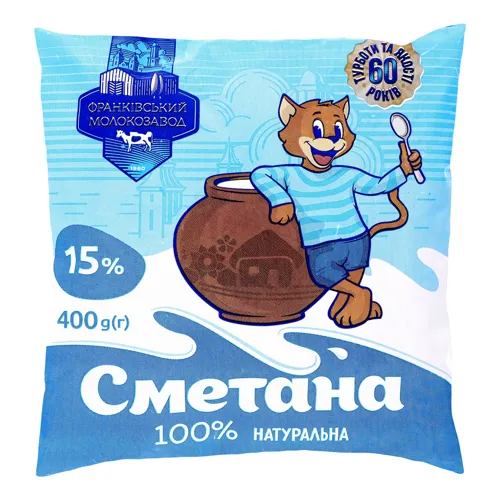 Сметана 15% Франківський молокозавод м/у 400г