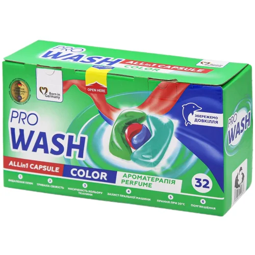 Капсули для прання Pro Wash Color 32шт