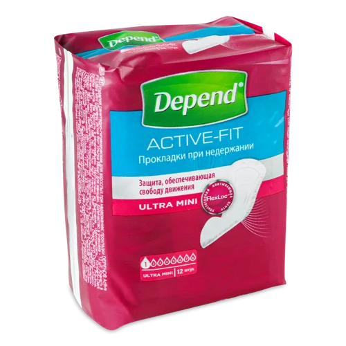 Урологічні Прокладки Ultra Mini Active-Fit Depend, В/ґ, 12 шт