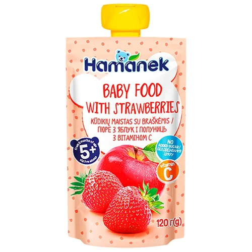 Пюре Hamanek Яблуко-полуниця 120г