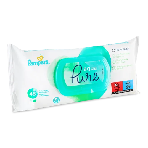 Дитячі Вологі Серветки Pure Aqua Pampers, 48 шт, в/ґ