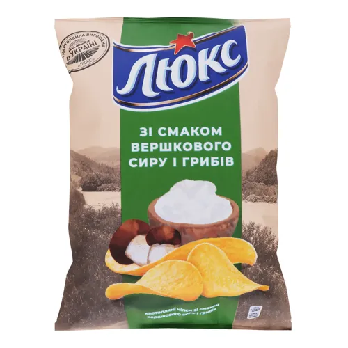 Чіпси картопляні Вершковий сир і гриби Люкс м/у 133г