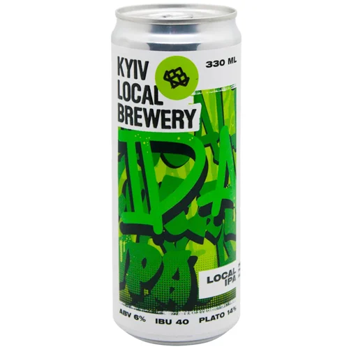 Пиво Kyiv Local Brewery Local IPA світле нефільтроване 6% 0,33л