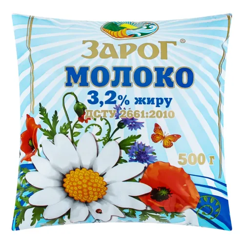 Молоко 3.2% пастеризоване ЗароГ м/у 500г