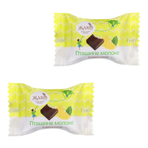 Цукерки глазуровані зі смаком лимону Пташине молоко Жако кг