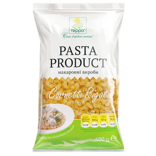 Макаронні вироби Терра Ріжки 600г