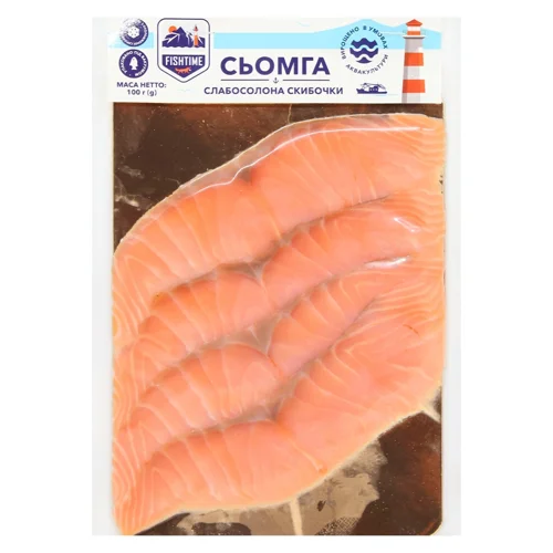 Сьомга Fishtime слабосолона скибочки 100г