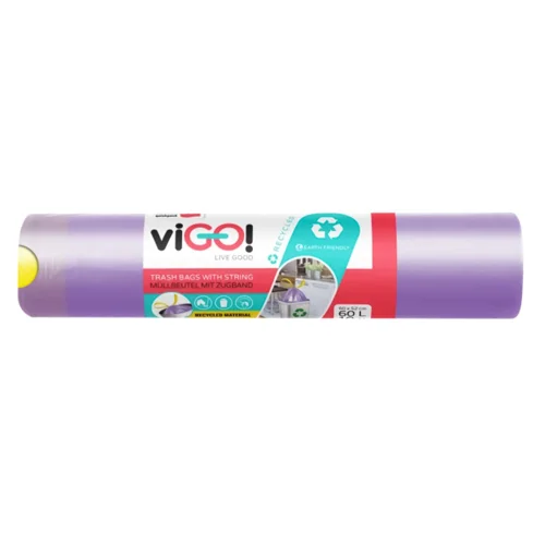 Пакети для сміття viGO! із затяжками 60л 10шт