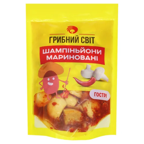 Шампіньйони Грибний Світ гострі мариновані 300г
