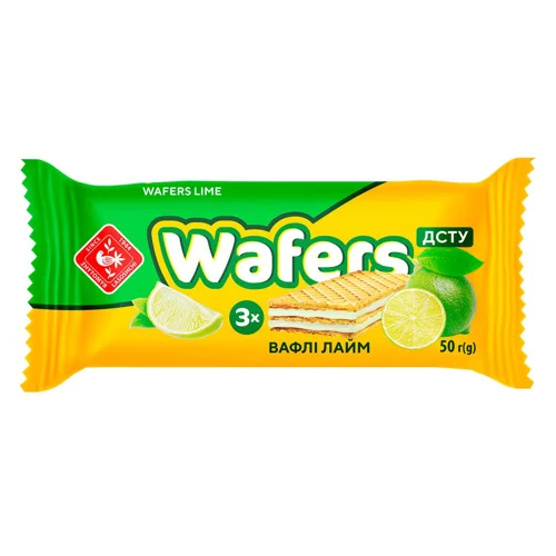 Вафлі Zhytomyr Lasoshchi Wafers Лайм 50г
