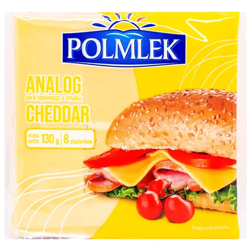Сир плавлений Polmlek Cheddar нарізаний 130г