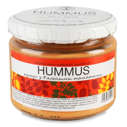 Хумус З В'яленими Томатами, c/б 270г