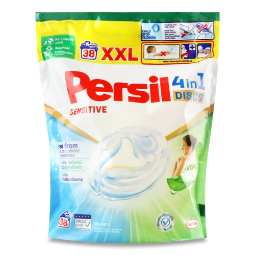 Миючий Засіб для Прання Білих та Світлих Речей Sensitive 4in1 Discs Persil, 38х25г