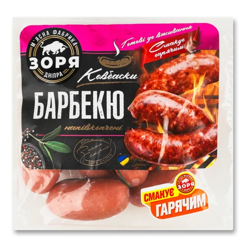 Ковбаски Напівкопчені Барбекю Зоря Дніпра н/к, кг