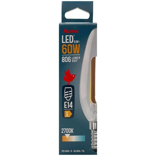 Лампочка Auchan LED Е14 6.5W 2700K