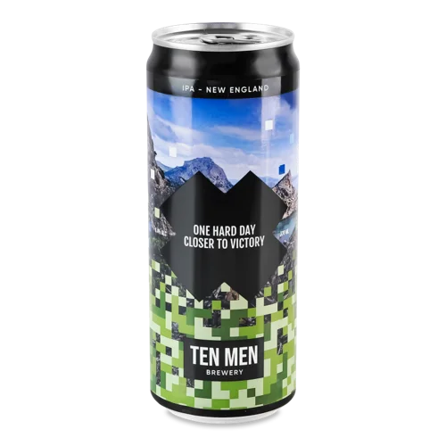 Пиво Світле Нефільтроване Непастеризоване One Hard Day Closer To Victory Ten Men Brewery, 330мл, 6.4% з/б