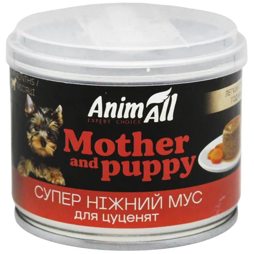 Корм вологий AnimAll Mother and Puppy Супер ніжний мус для цуценят 195г