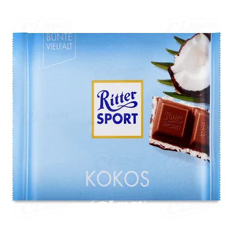 Шоколад Ritter Sport молочний з кокосово-молочним кремом 100г