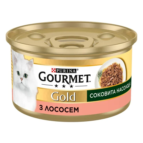 Корм вологий Gourmet Gold Соковита Насолода з лососем для дорослих котів 85г