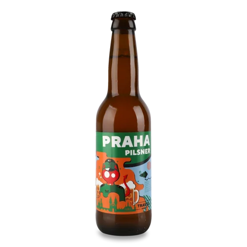 Пиво Світле Нефільтроване Непастеризоване Praha Pilsner Travel Series Red Cat Brewery, 0.33л, 4.8% в/ґ