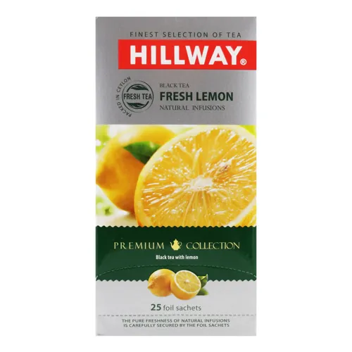 Чай чорний Hillway з лимоном пакетований 25шт 37,5г