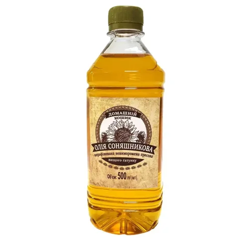 Олія соняшникова Домашній кошик нерафінована 500мл