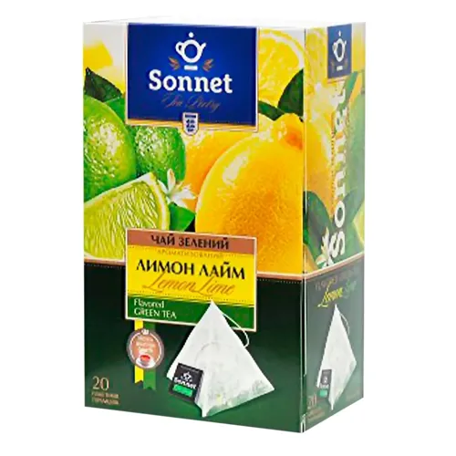 Чай зелений Sonnet Лимон та лайм 2г*20шт