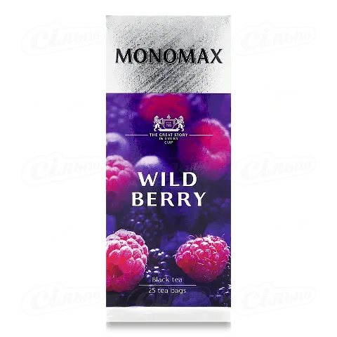 Чай чорний Мономах з ароматом лісових ягід 25шт 37,5г