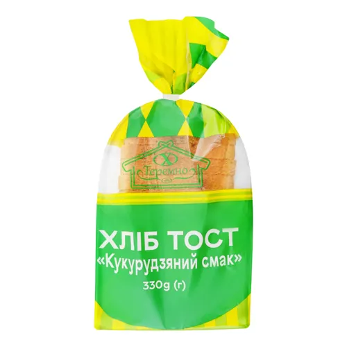 Хліб тост нарізний Кукурудзяний смак Теремно м/у 330г