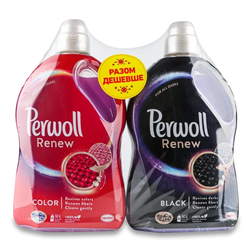Засіб для Прання Рідкий Color+Black Renew Perwoll, Спеціальний, 2х2.97л